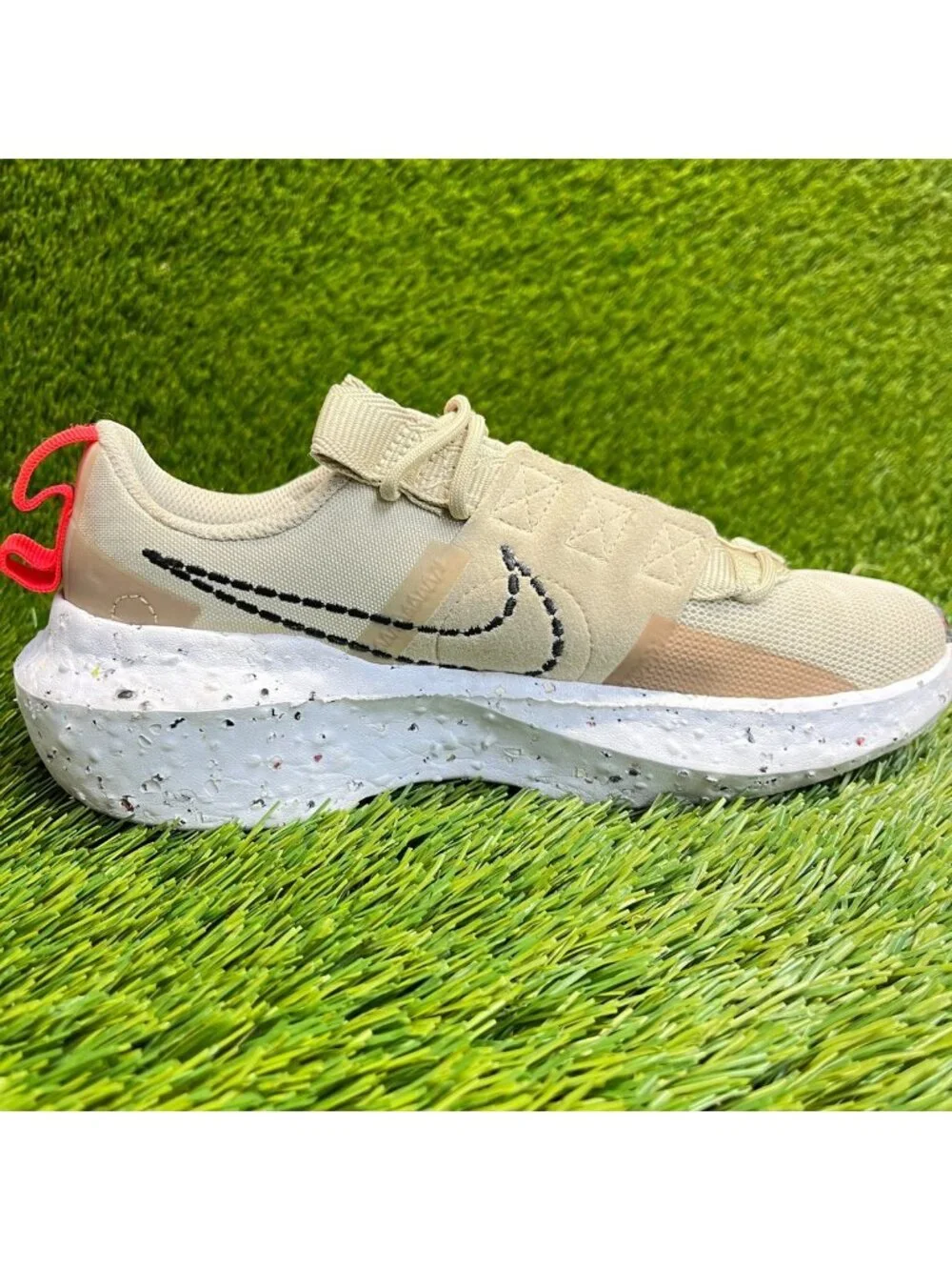 Nike Crater Impact Womens Size 6 Beige White Athletic Running Shoes Sneakers